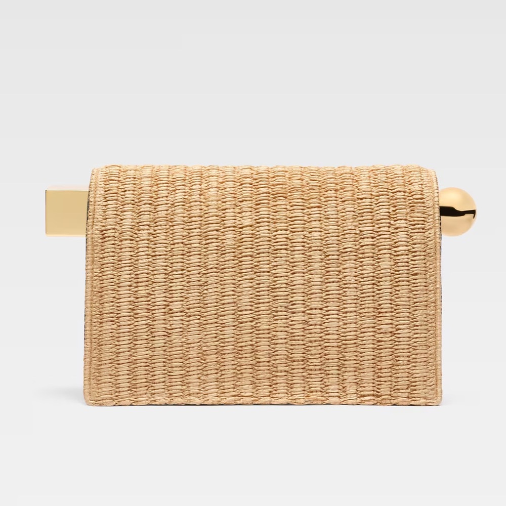 JACQUEMUS Le Rond Carré Raffia Clutch - GOOD CONDITION - Picture 7 of 10